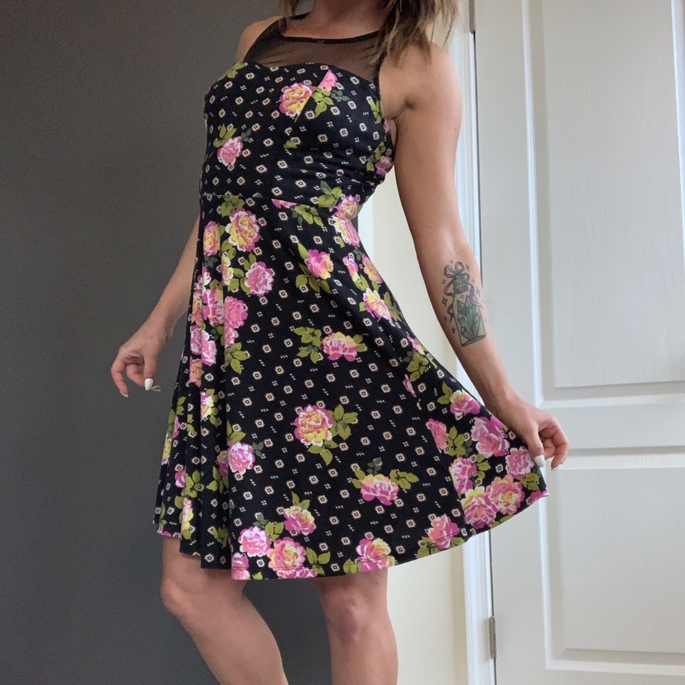 Floral polka dot dress